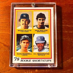 1978 Topps Rookie Shortstops Paul Molitor RC/Alan Trammell Rookie Card HOF